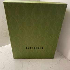 Gucci Green Damask Embossed Cardboard Empty Box Only L 14.5" x W 11.5" x H 5.5"